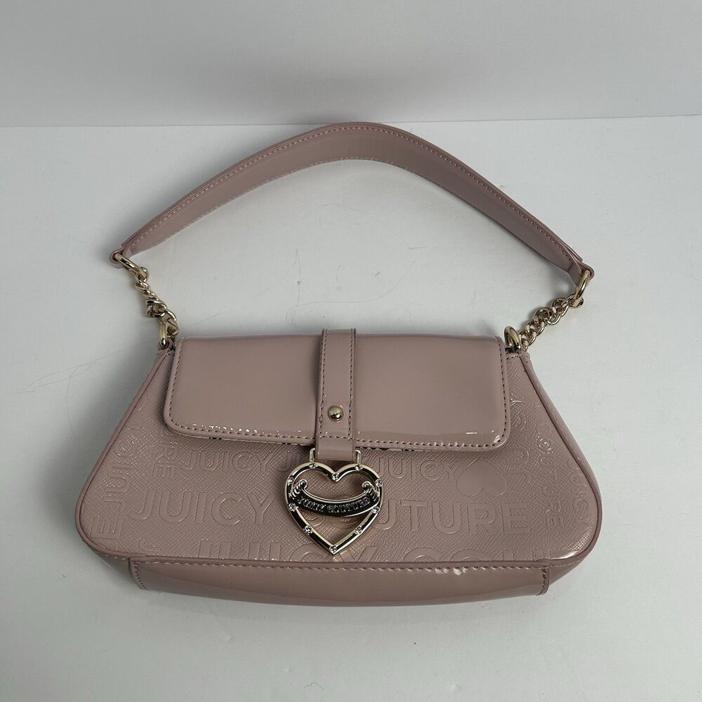 Juicy Couture My Heart Will Go On Flap Bag Shoulder Bag Purse White